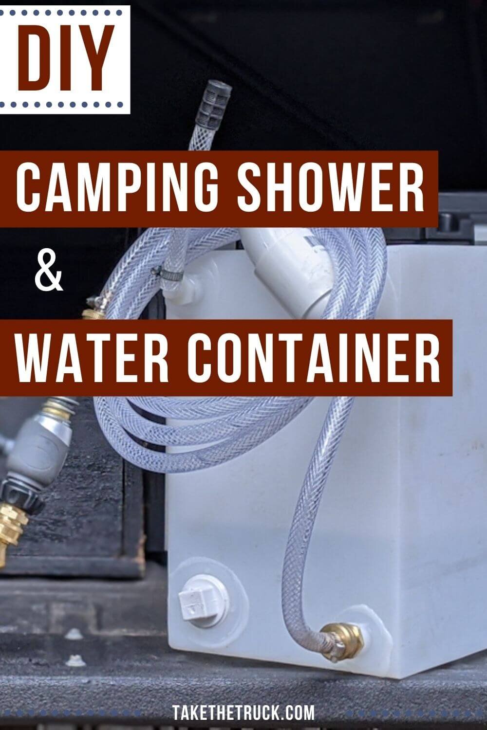 We love our camping water container! Learn how to make an either gravity fed water tank or diy pressurized water tank for camping, which also works as a diy portable camping shower! 
