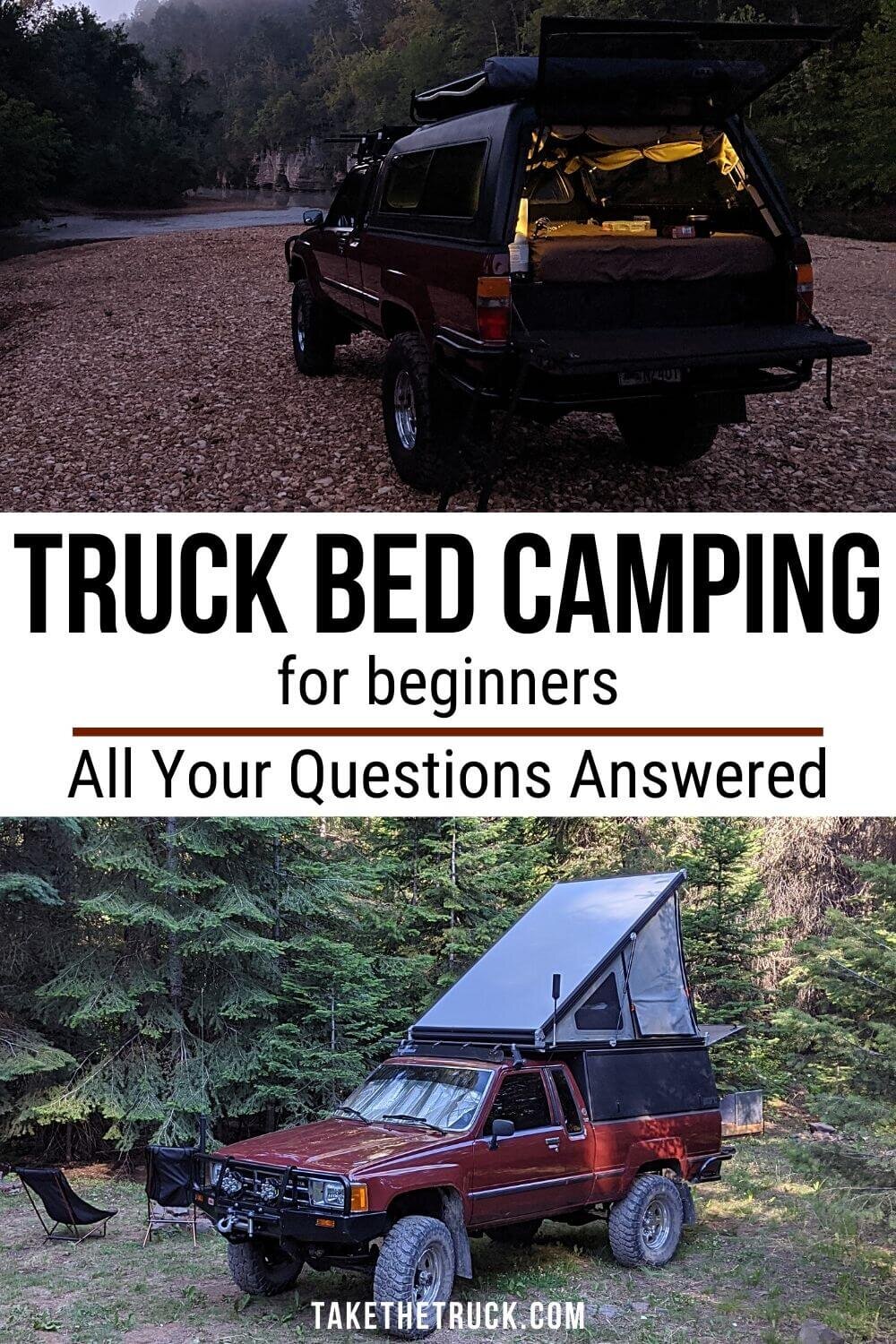 This post is filled with all you'll need to get started truck bed camping or truck shell camping from your pickup - truck camping ideas, simple setup tips, advice on wild camping, plus more!