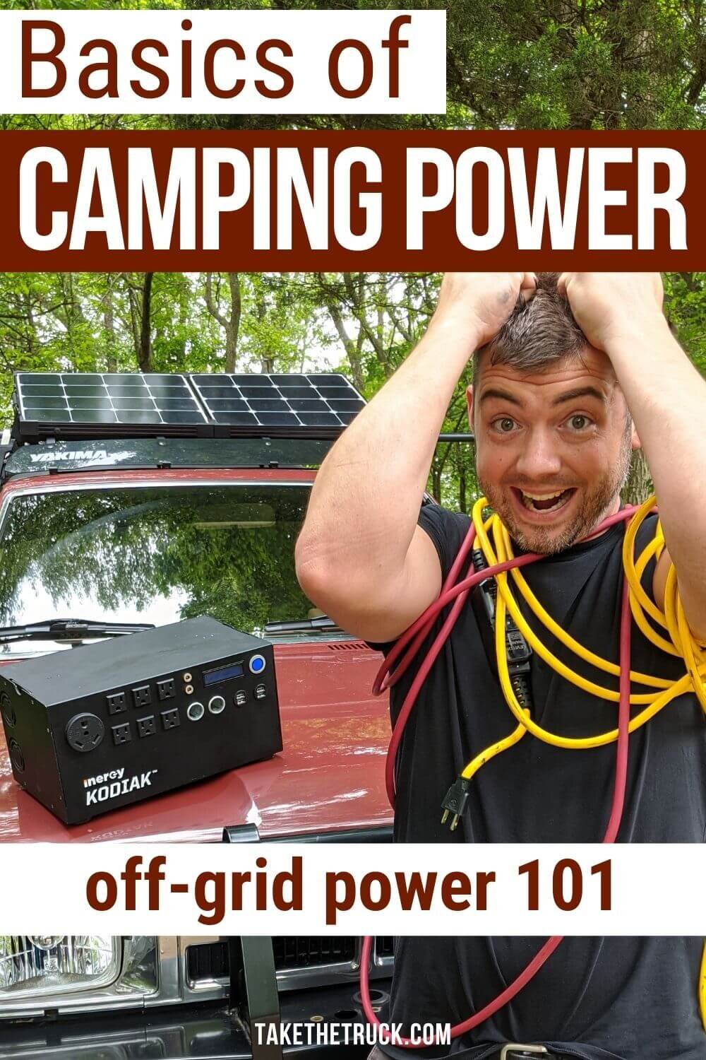 Camping power and electrical terms made easy to understand and apply to your van build, truck bed camper, or other camper (watts, amps, amp hours, watt hours, volts, AC and DC power).