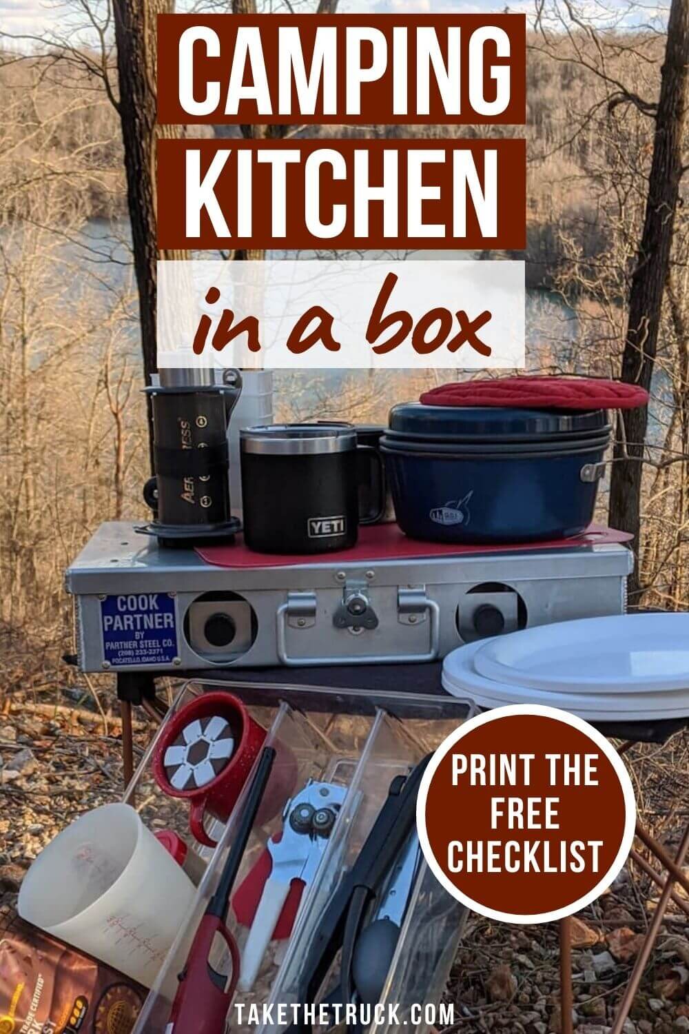 Camping kitchen supplies and tips for set up.