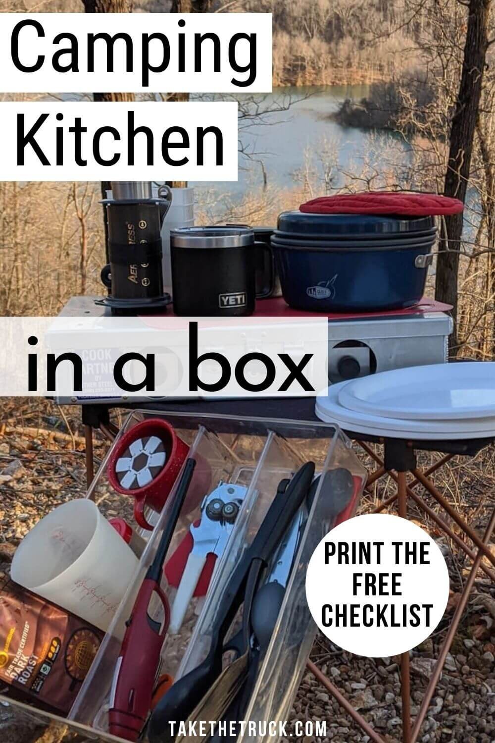 How to set up a camping kitchen in a box.