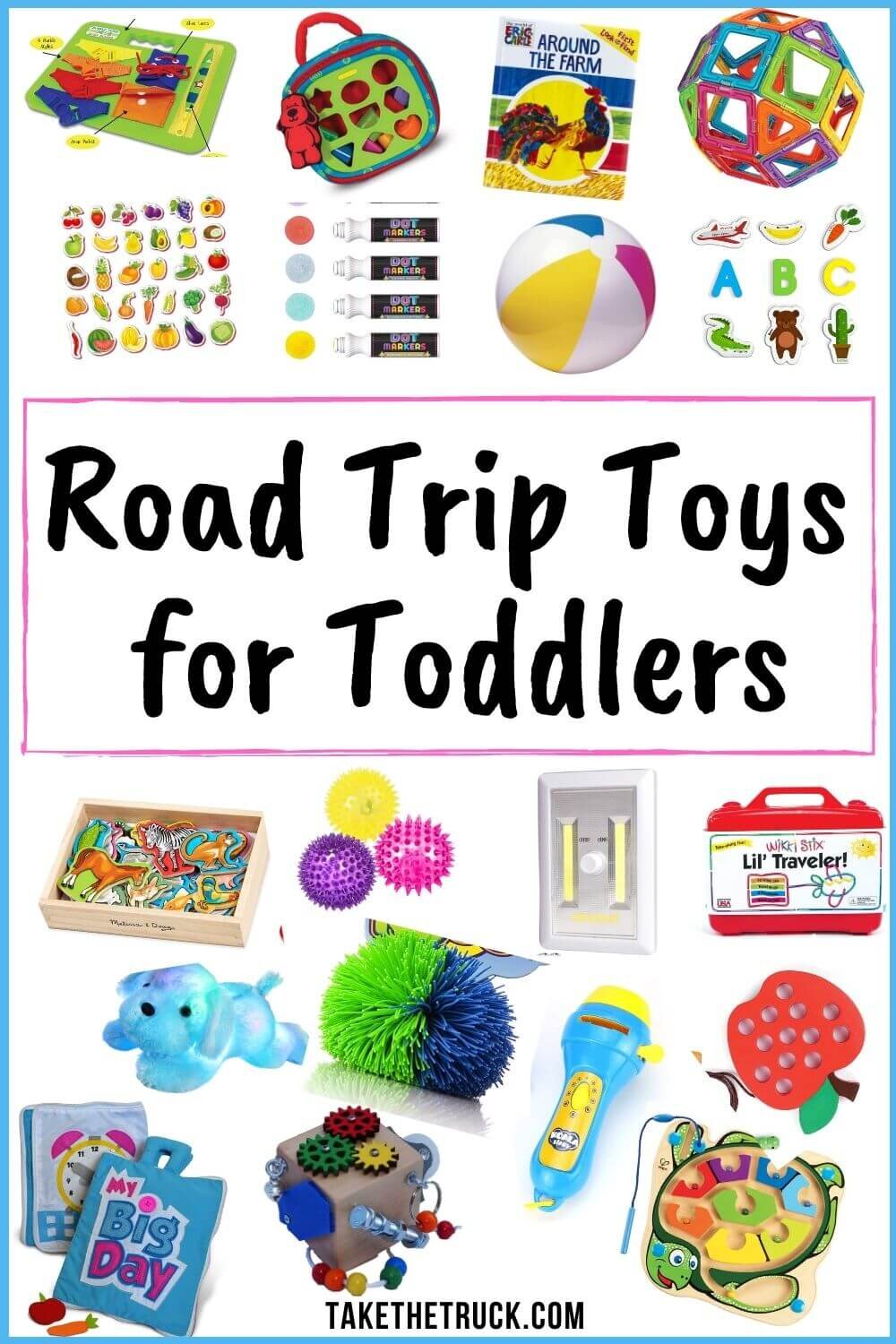 Read this post for great road trip activities for toddlers, whether you’re looking for DIY road trip activities or for the best travel toys to purchase as road trip entertainment for your toddler.
