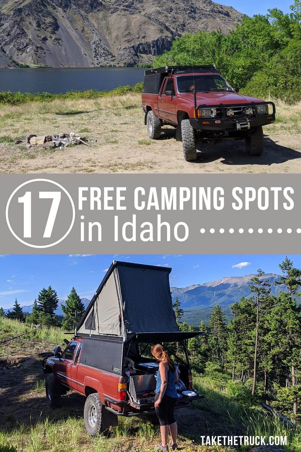 Looking for free camping in Idaho? This post gives all the details you’ll need about 17 different boondocking spots - either national forest camping or blm camping in Idaho.