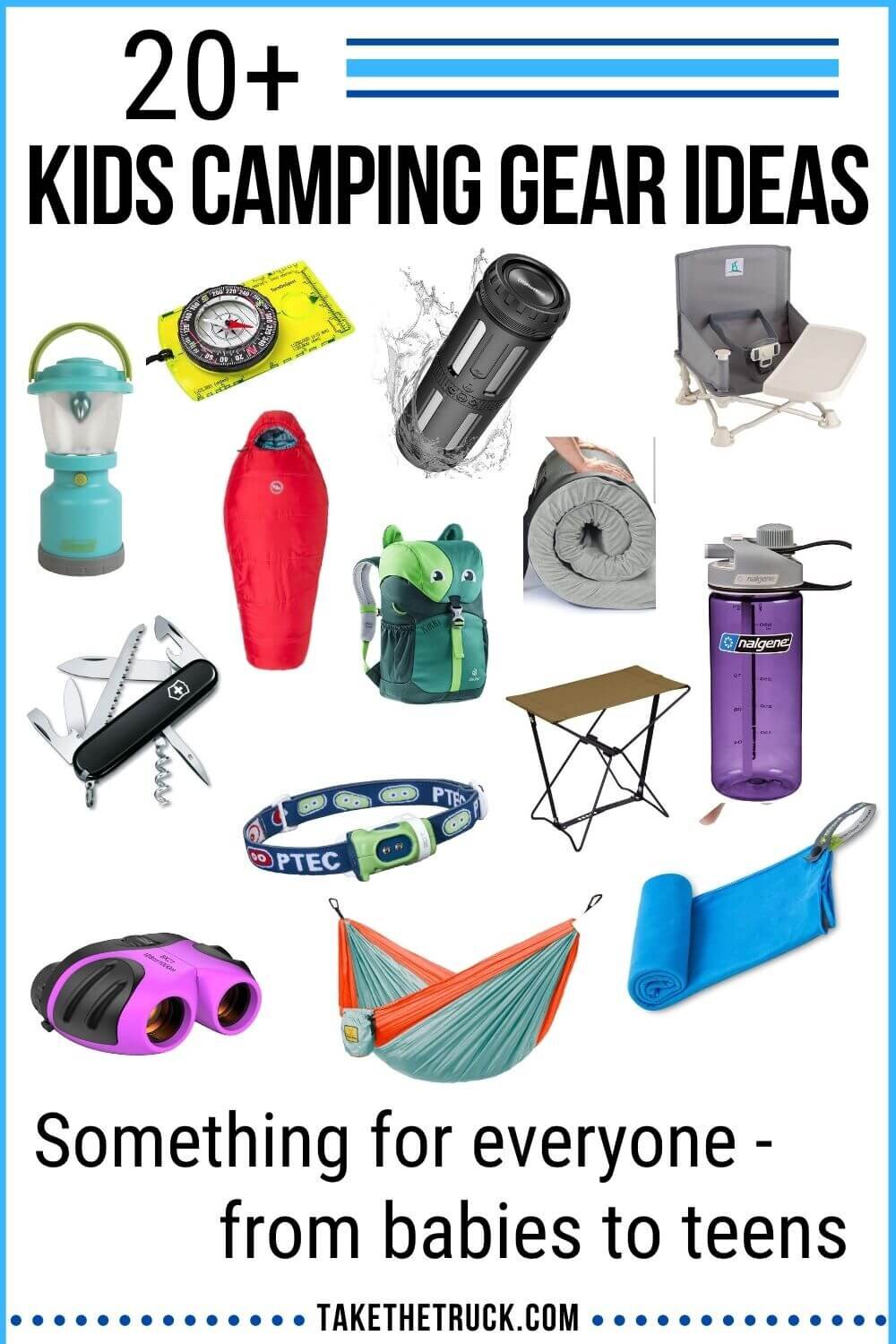 Looking for the best kids’ camping gear to buy for the children in your life? Check out over 20 useful camping gear ideas that make great outdoor gear gifts for kids, from babies on up to teens.