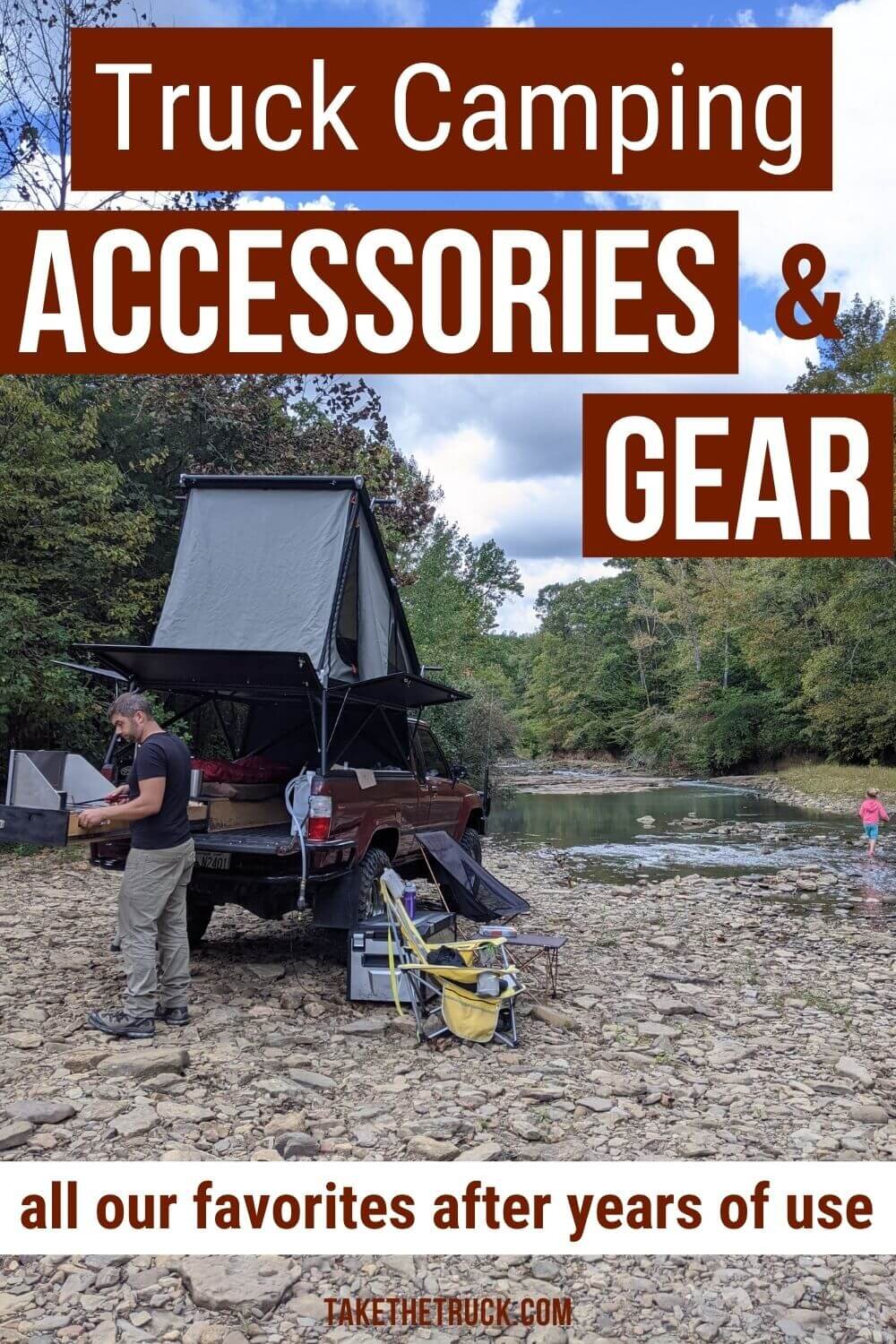 Check out our gear page to see what truck camping accessories and overlanding gear we use and love after years of experience traveling and wild camping from our truck bed camper.