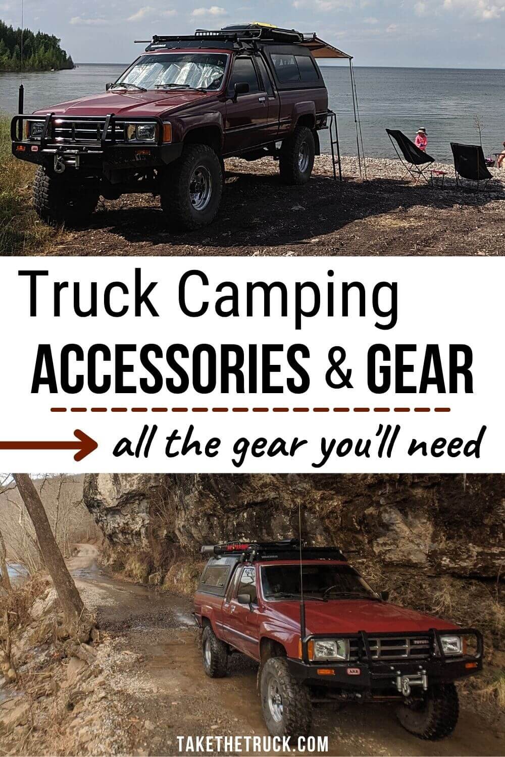 Check out our gear page to see what truck camping accessories and overlanding gear we use and love after years of experience with wild camping and traveling from our truck bed camper.