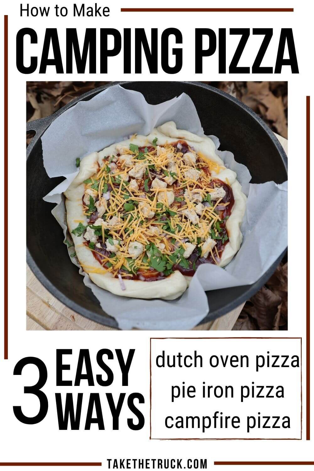 Want pizza while camping? Here’s 3 easy options for enjoying camping pizza: dutch oven pizza in a cast iron skillet, melty campfire pizza, and pie iron pizza (aka pudgy pie pizza). 