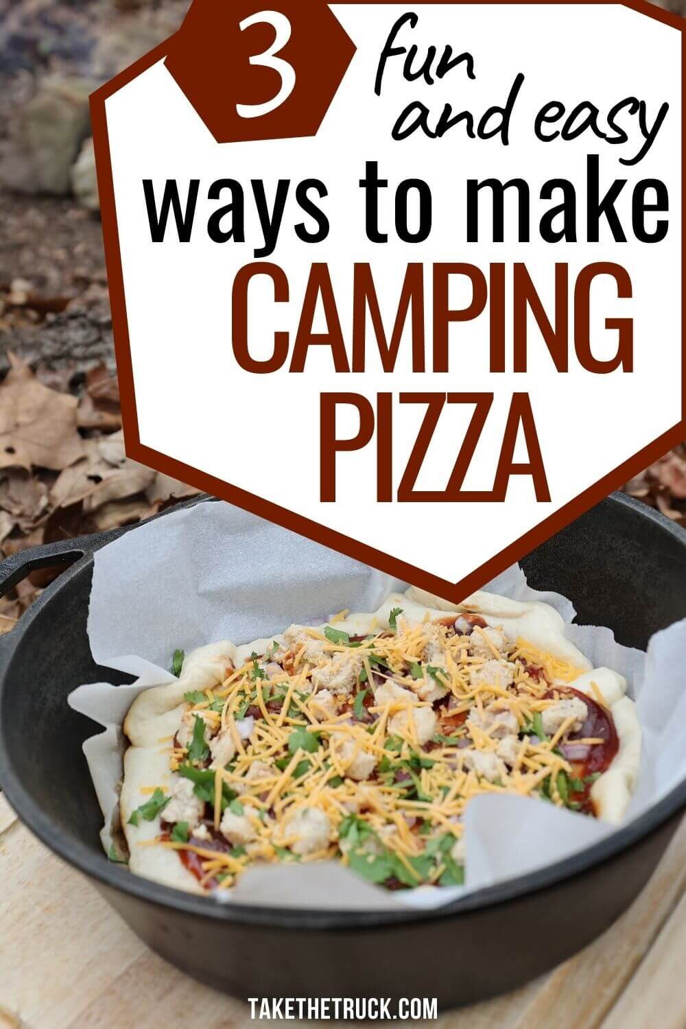 Want pizza while camping? Here’s 3 easy options for enjoying camping pizza: melty campfire pizza, dutch oven pizza in a cast iron skillet, and pie iron pizza (aka pudgy pie pizza). 