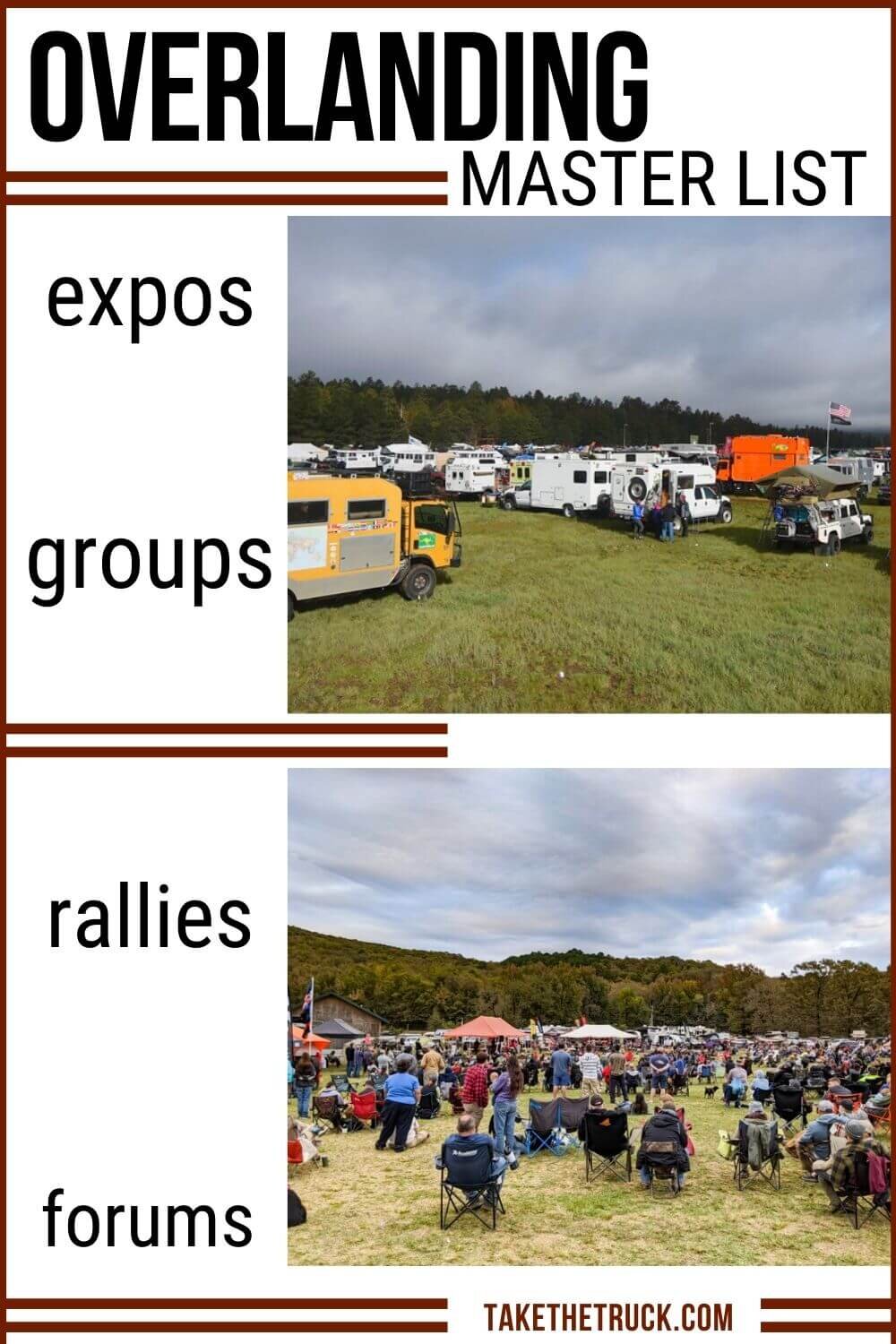 Are you an overlanding beginner wondering how to start overlanding? Use this master list to find an overland event, overland group, forum, overland expo, or overland rally all about overland travel!