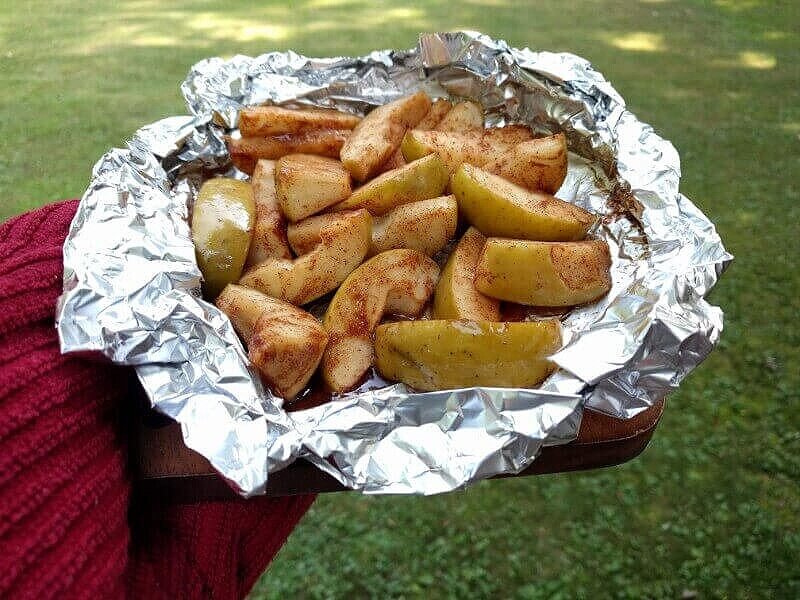 baked apples as a healthy camping snack idea