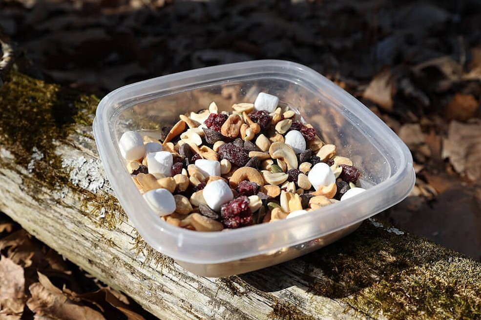 Trail mix as easy camping snacks for kids