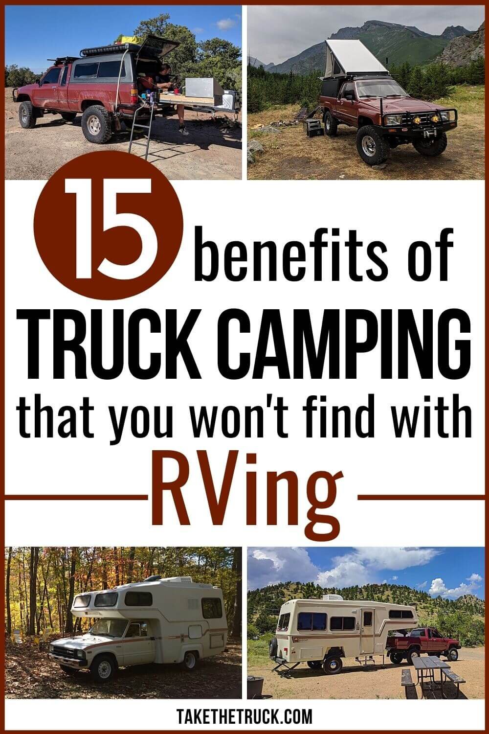 Trying to figure out RV vs camper? Here’s a list of 15 reasons truck shell camping and truck camper traveling win out over RV travel. It'll help with the decision of truck bed camper vs rv.