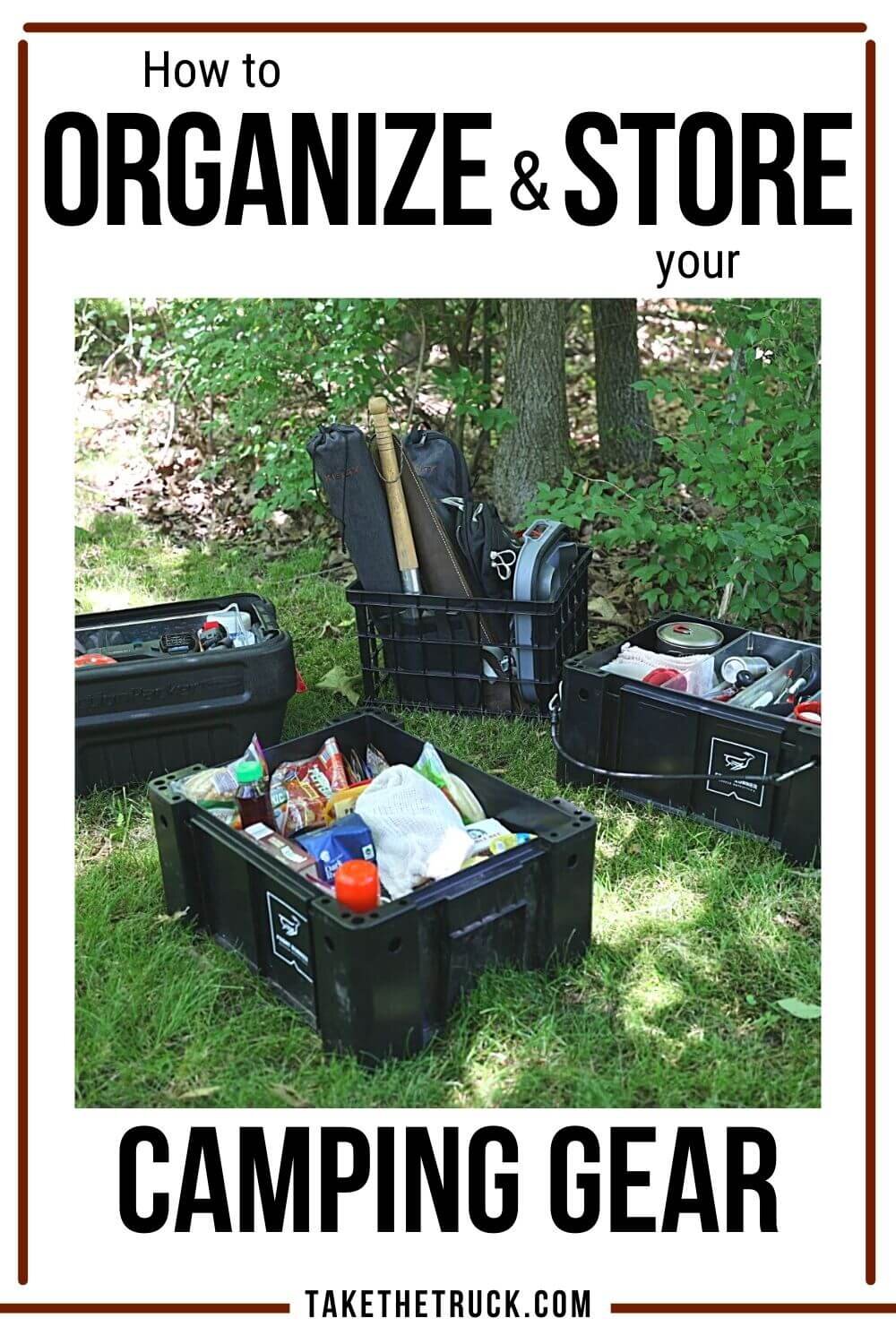 All about how to stay organized while camping! Camping gear storage ideas and camping gear organization ideas whether you want tent or truck camper or car camping organization and storage hacks.