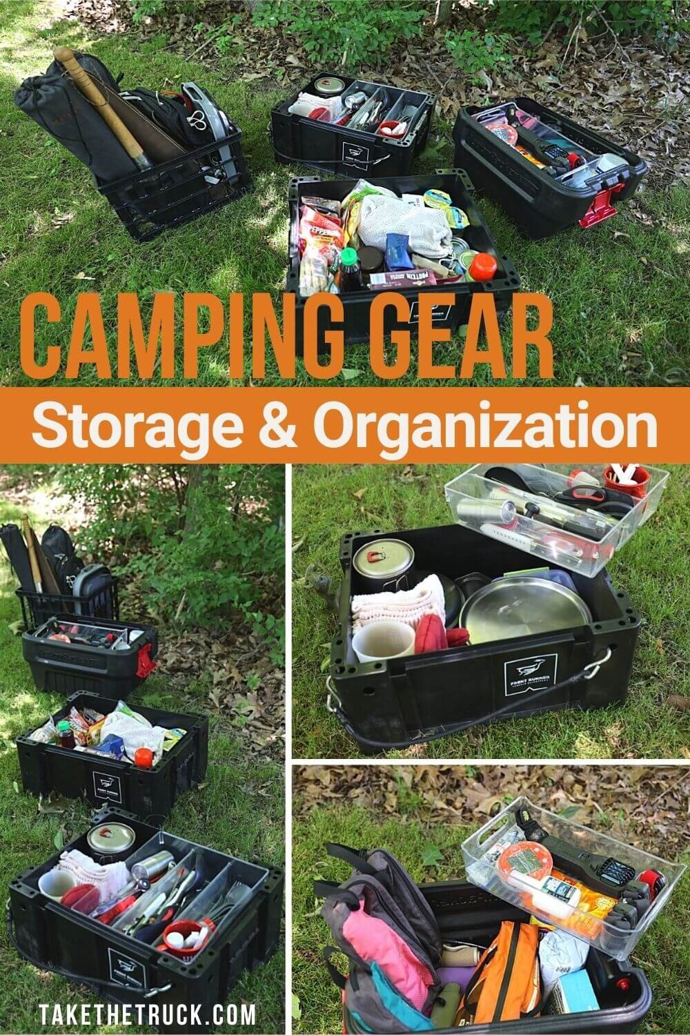 All about how to stay organized while camping! Camping gear storage ideas and camping gear organization ideas whether you want tent or car camping or truck camper organization and storage hacks.