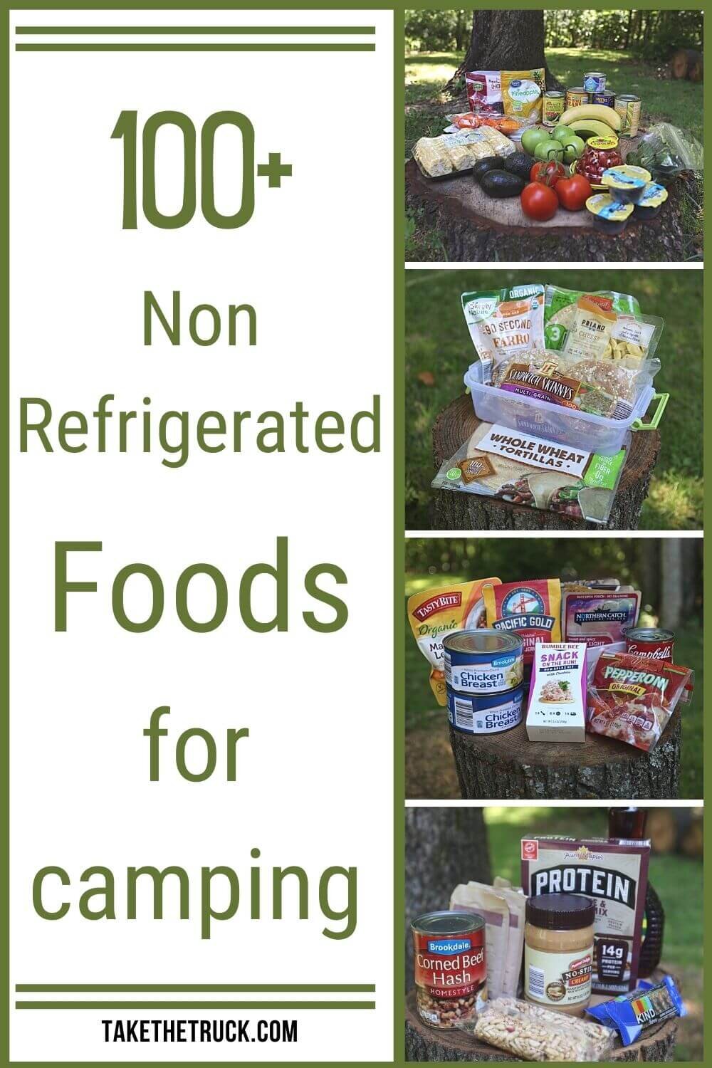 Non refrigerated camping meals with shelf stable camping food ideas! No fridge camping meals and no cooler camping food - 100+ non perishable camping food ideas for easy camping meals with no fridge.