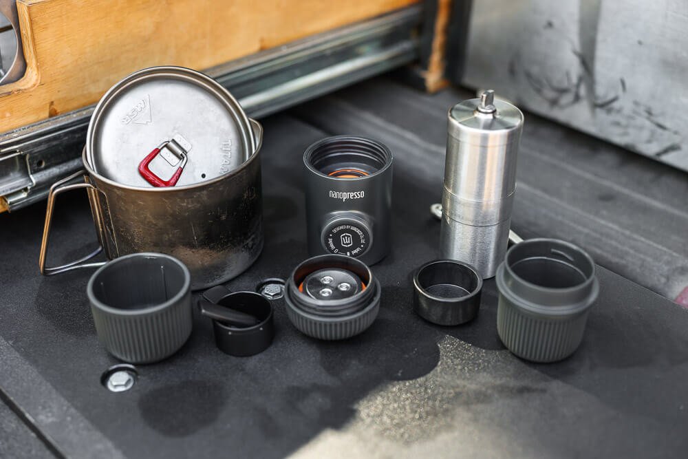 nanopresso camping espresso maker components and supplies needed