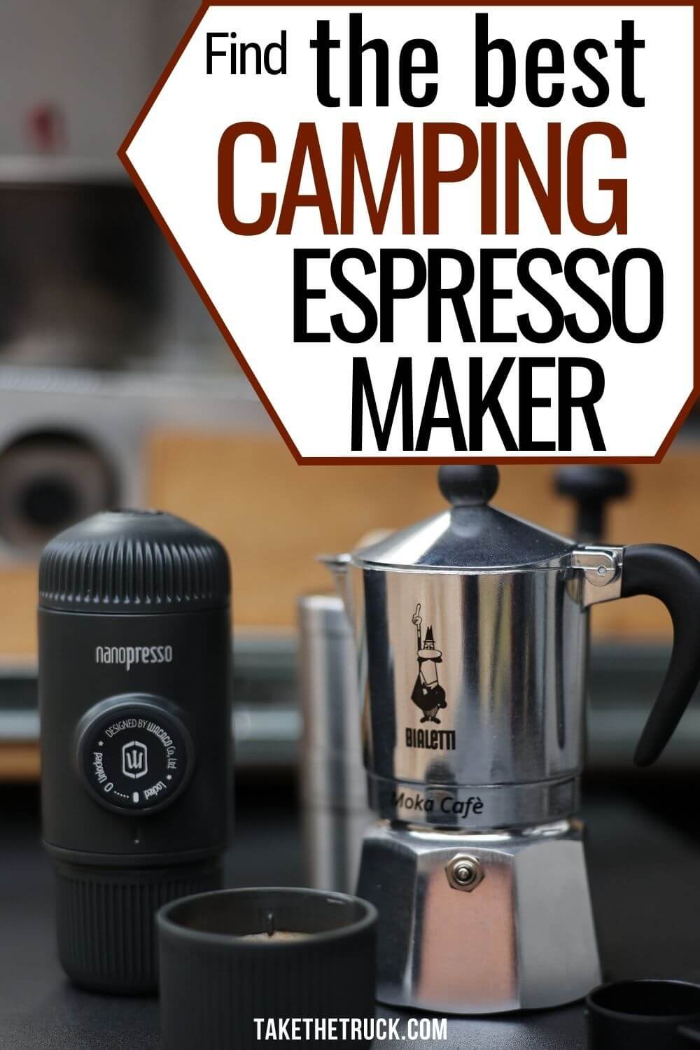 Camp espresso! Read this post for recommendations on camping espresso makers or espresso machines for camping, and learn how to use them to make camp espresso while camping!