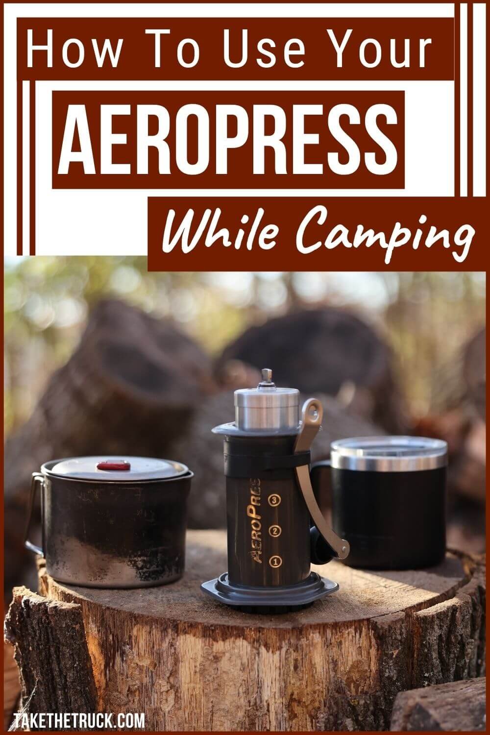 Learn how to use an aeropress to make camping coffee. This post has info about the Aeropress and Aeropress Go when using an Aeropress for coffee while camping. Aeropress camping