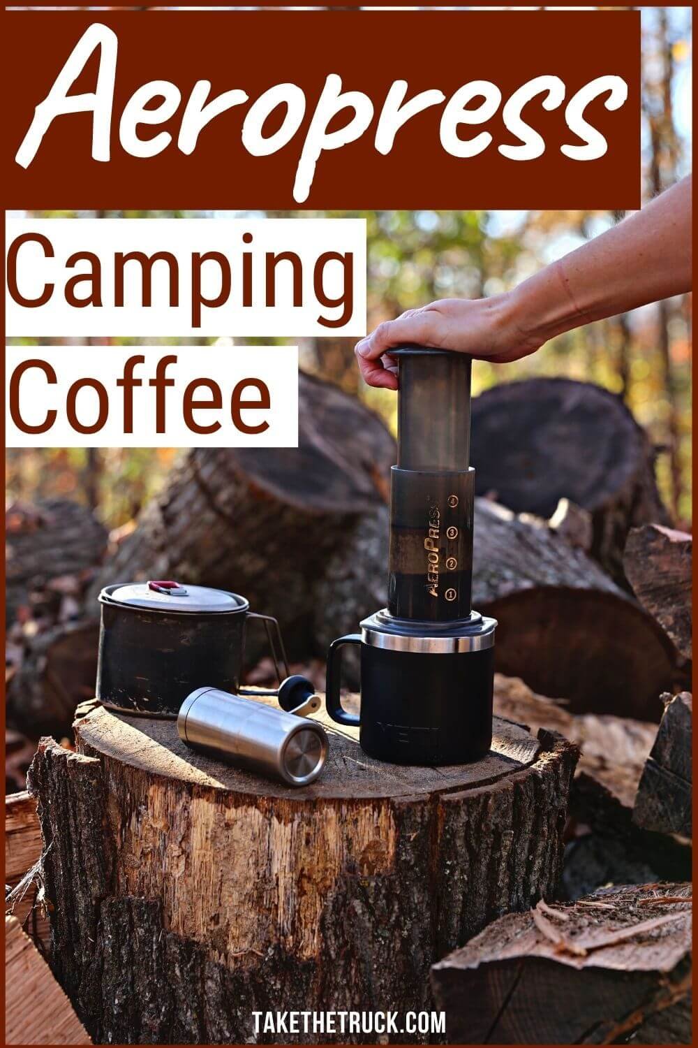 Learn how to use an aeropress to make camping coffee. This post has info about the Aeropress and Aeropress Go when using an Aeropress for coffee while camping. Aeropress camping coffee.