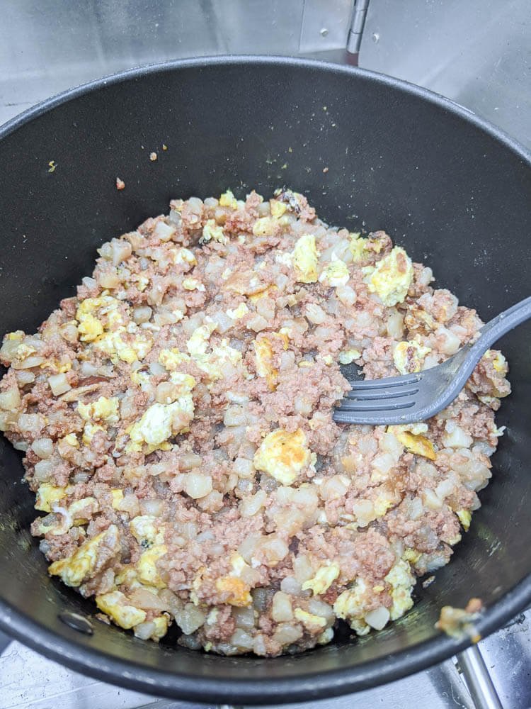 Corned Beef and Hash One Pot Camping Breakfast
