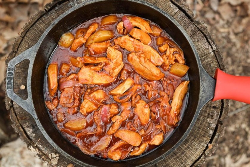 BBQ Chicken and Potatoes One Pot Camping Dinner
