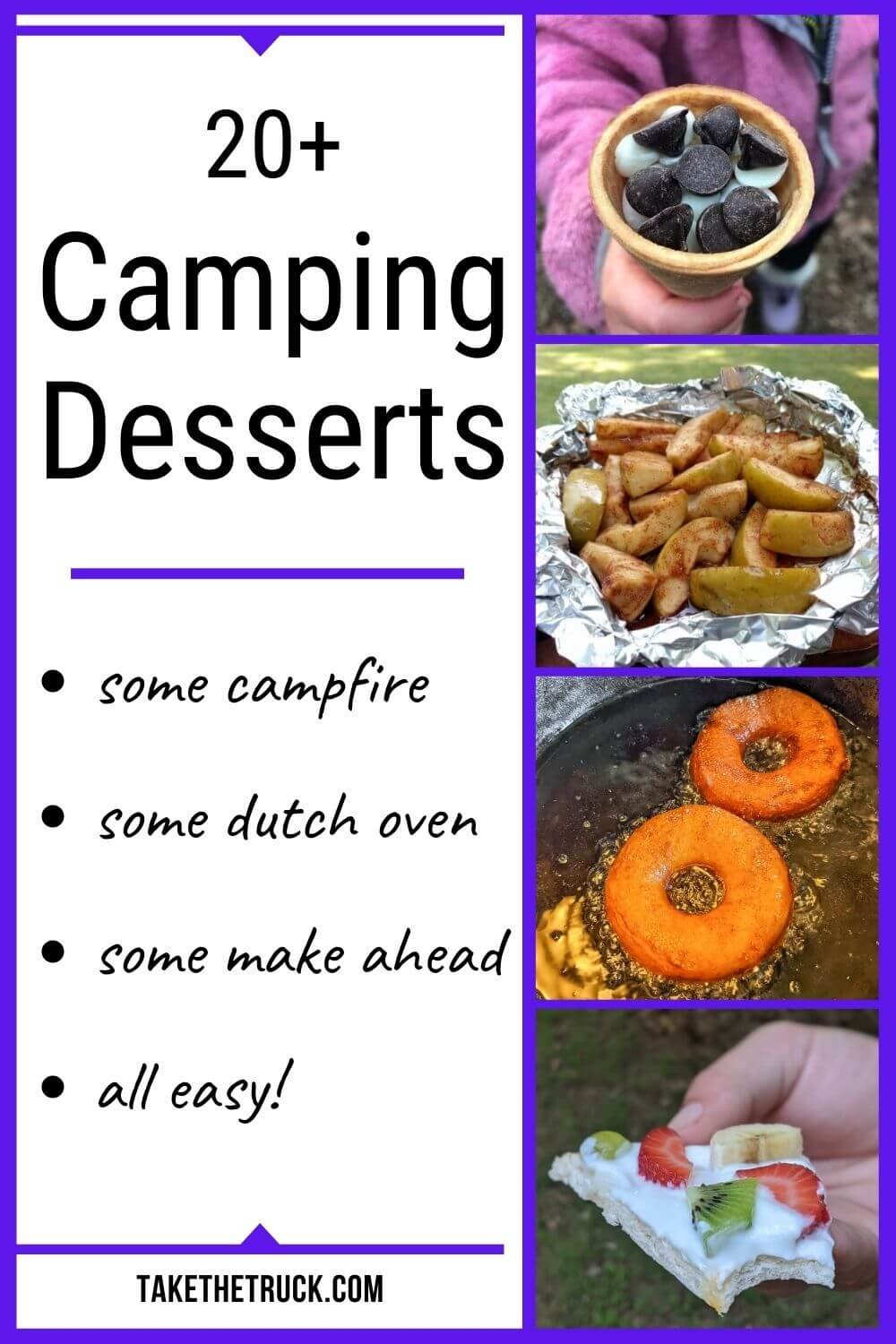 camping desserts make ahead | camping dessert recipes | camping dessert ideas | easy camping desserts | desserts for camping | dutch oven camping desserts | camping desserts campfire |  