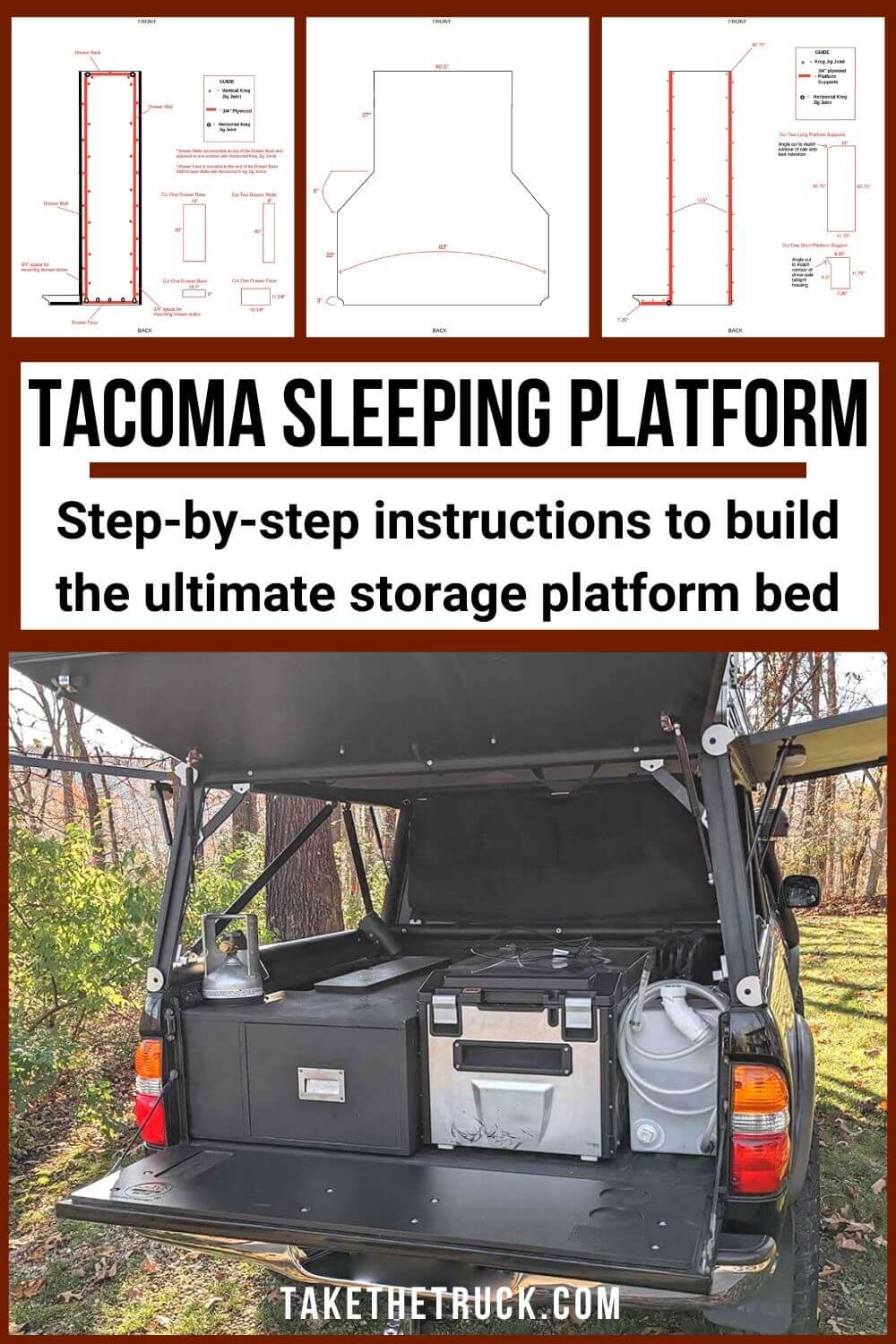 Tacoma truck camper | tacoma platform bed | tacoma truck camping build | DIY tacoma bed platform | tacoma truck bed camping | tacoma truck camping setup 