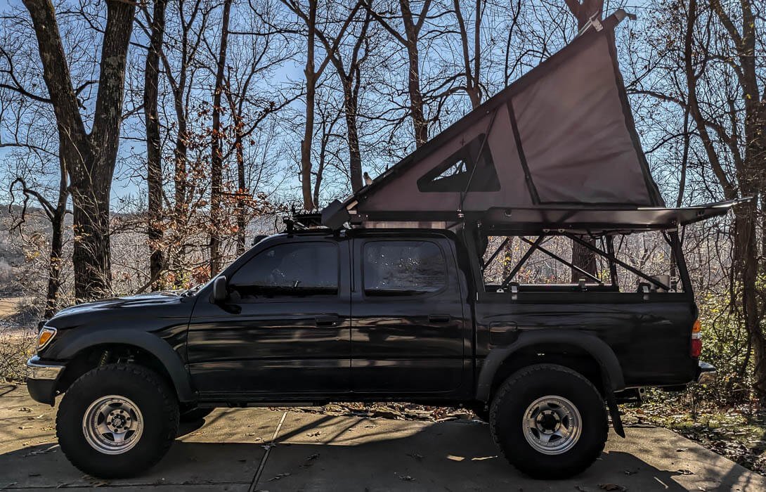 first gen tacoma with V2 Go Fast Camper fully open