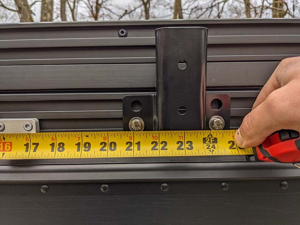 measuring for 4x4 awning mounting bracket placement