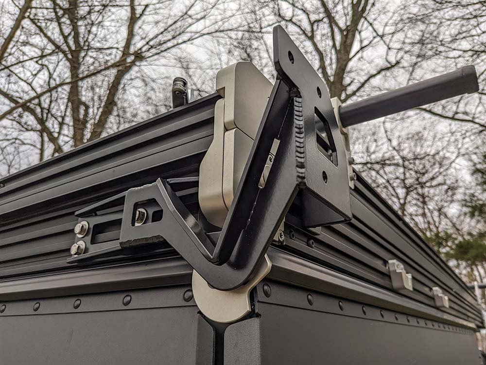 heavy duty application specific mounting bracket included with kinsmen hardware 4x4 awning