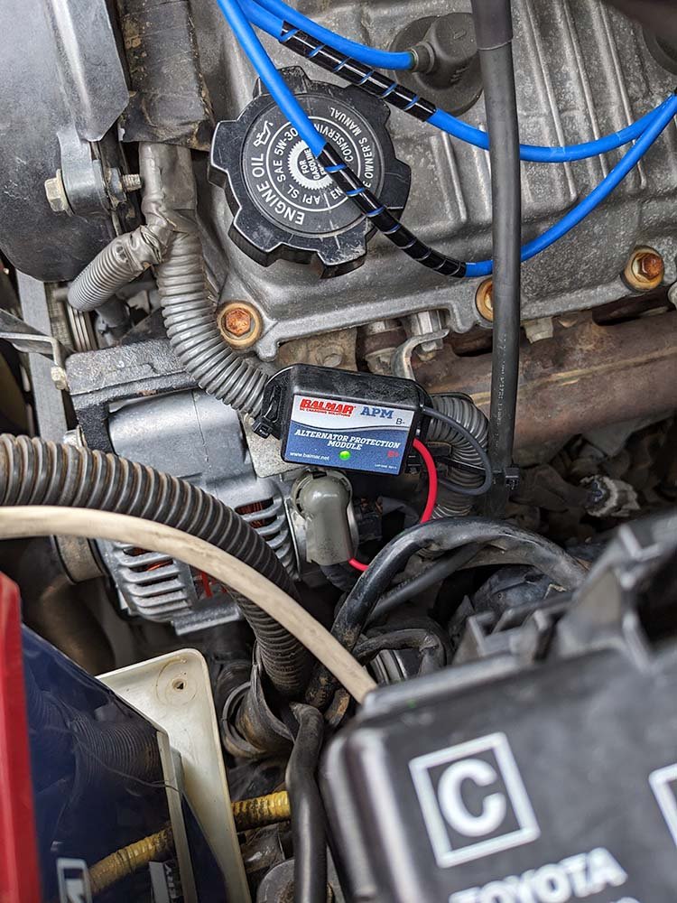 lithium overlanding battery alternator protection module installed on our overland vehicle