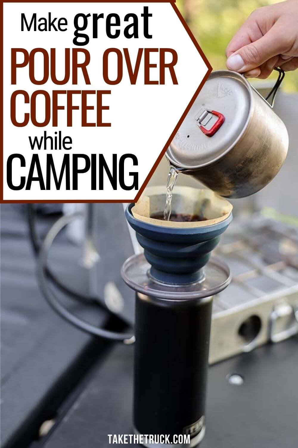 camping pour over | camp coffee pour over | pour over coffee for camping | diy camping pour over
