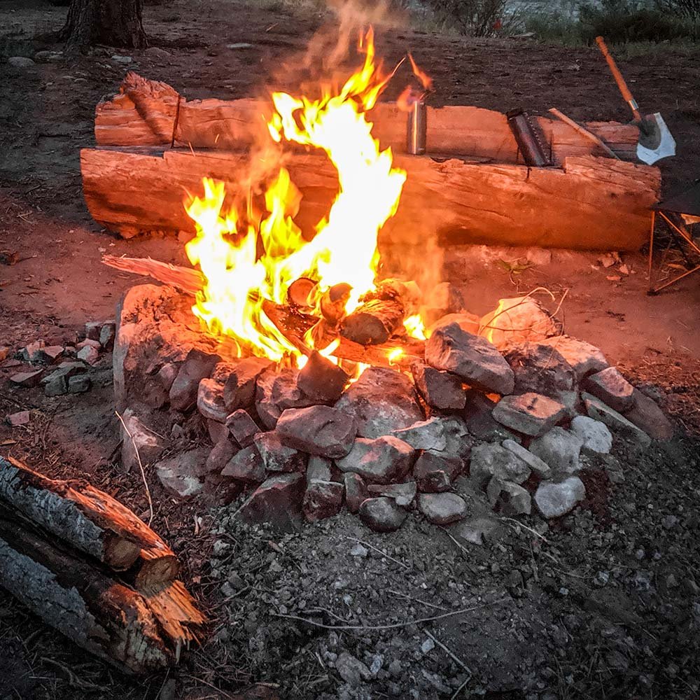example of reusing an established campfire ring
