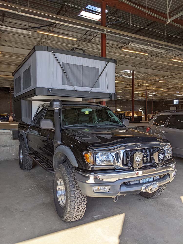 completed tune m1 truck camper install on the overland tacoma build