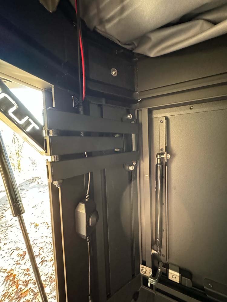installed heater mount for the tune m1 camper on our overland tacoma build