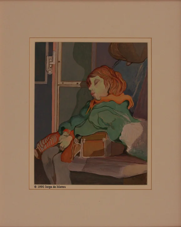 Nina on a train to Paris