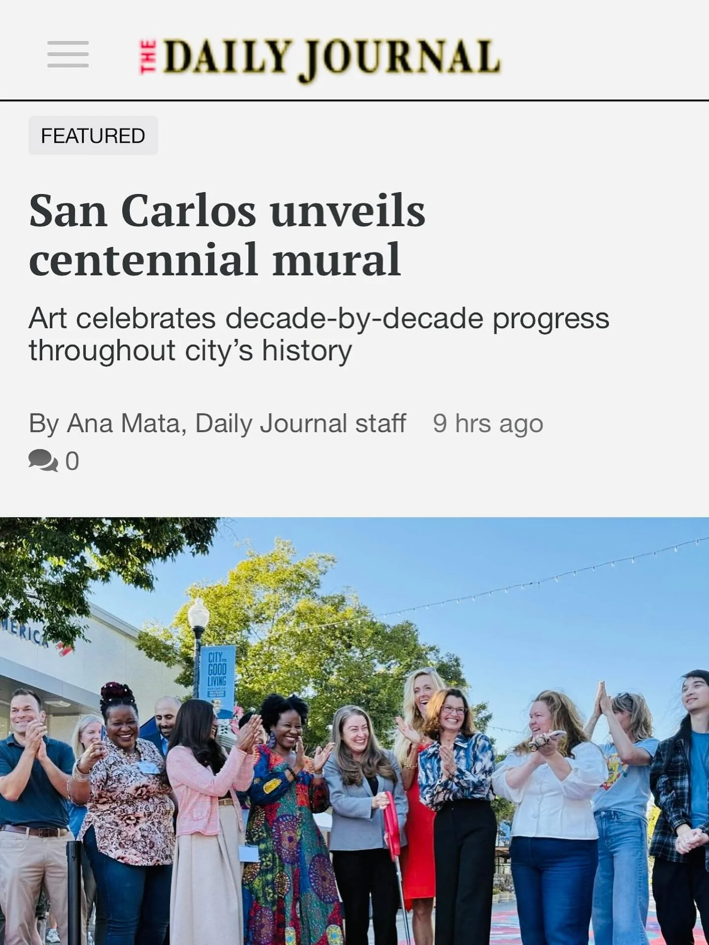 Thank you to journalist Ana Mata for her beautiful description of the Centennial mural ribbon cutting yesterday afternoon. 

Mata quotes mural artist Shari Bryant in her speech where she says, &ldquo;Art is therapy. Art is healing. It&rsquo;s emotion