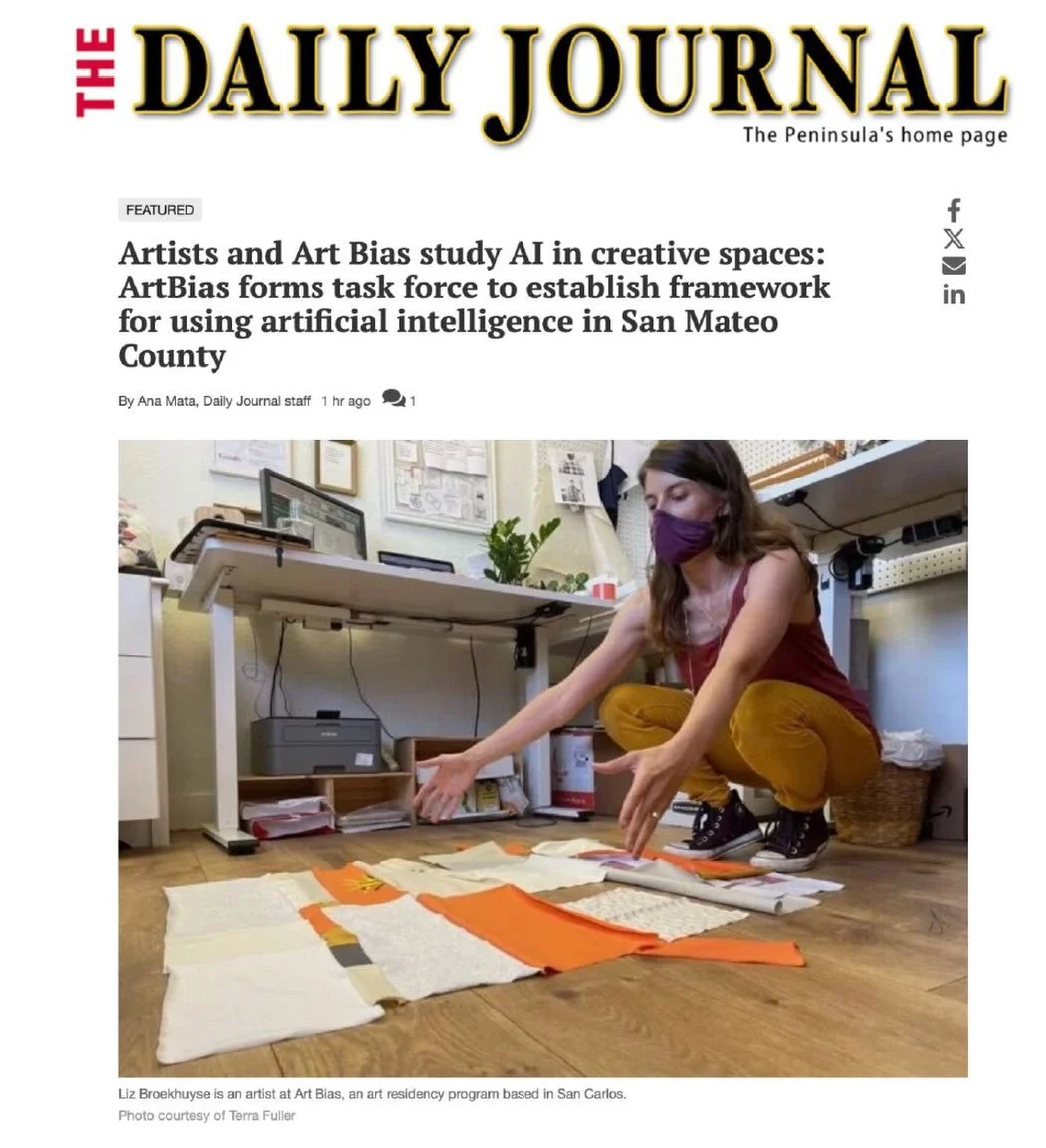 Check out a feature article in today&rsquo;s San Mateo Daily Journal that dives into the task force of artists in San Mateo County, spearheaded by creatives at Art Bias, looking into the ethics, fairness and transparency of using artificial intellige