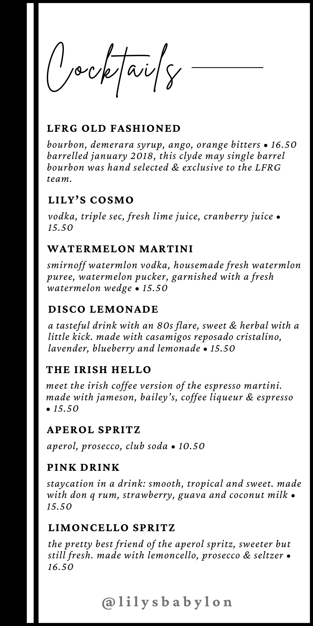 Drink — Lily Flanagan's Pub