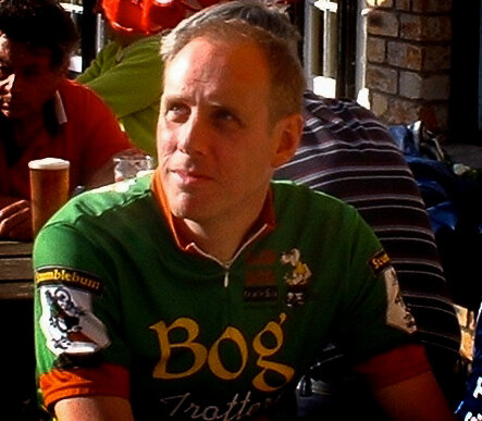 John taking a break on a cycling trip