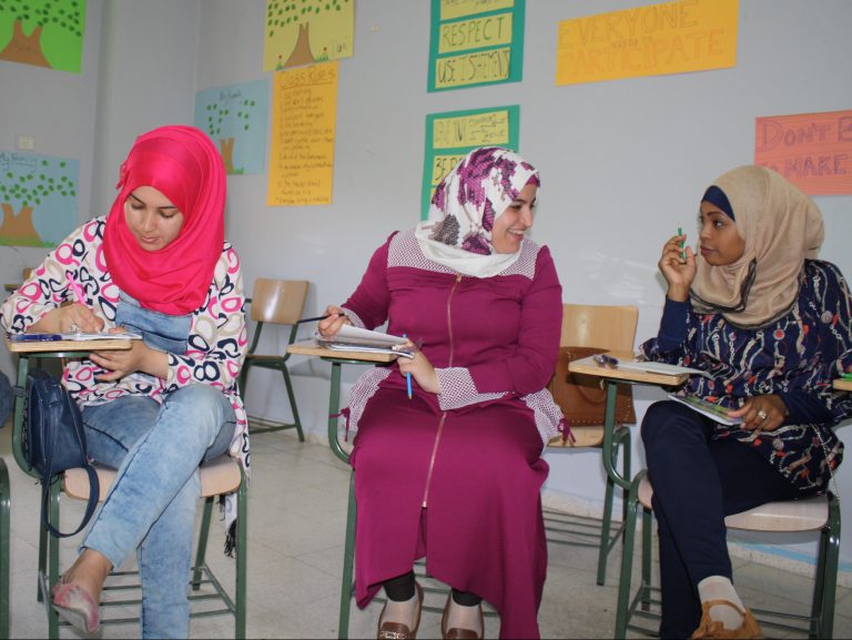 Students engage in an art activity that connects colors with emotions.