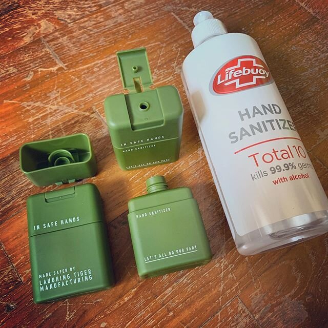 Thank you @black.wolfsbane for these @alaughingtiger portable hand sanitisers- Essential, safe and super dope looking! Hit him them if you&rsquo;d like to order some for you and your loved ones ⛑