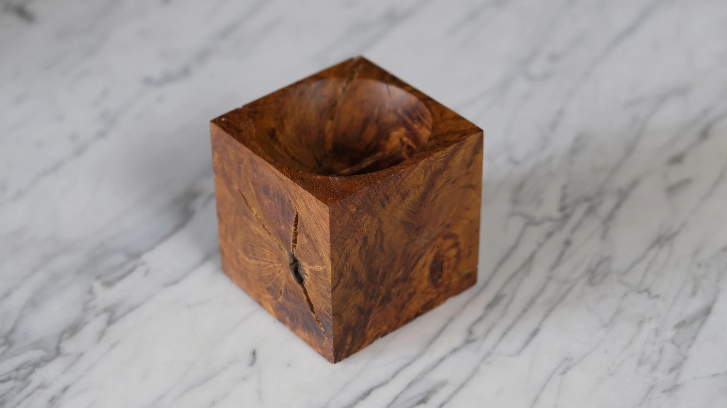 Brown Oak Salt Pig • Four