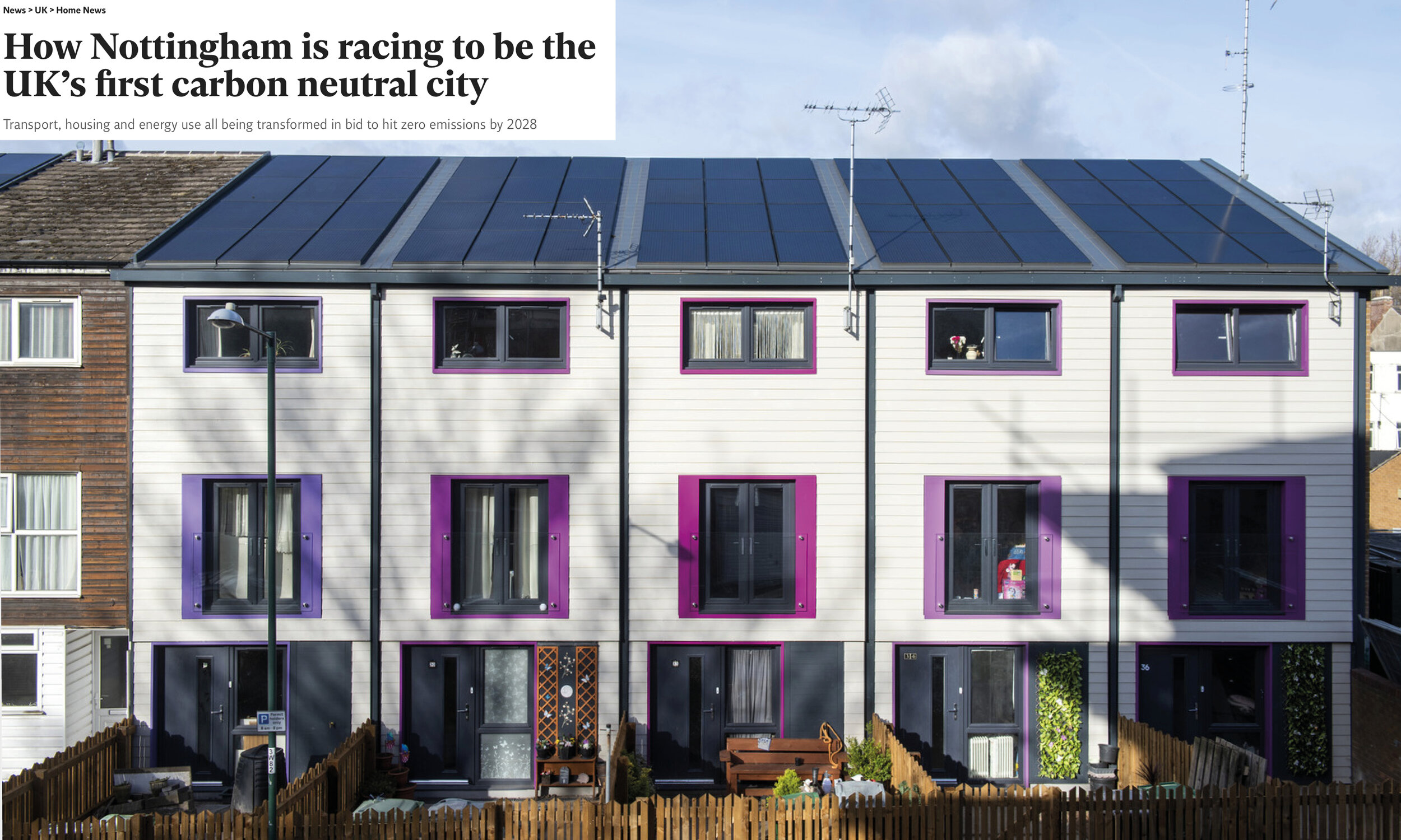 NCH pilot helps Nottingham to be the UK’s first carbon neutral city