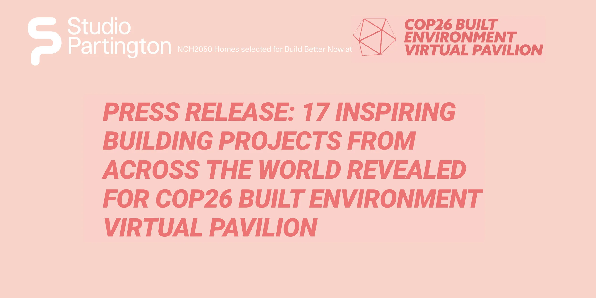 NCH2050 part of COP26 Built Environment Virtual Pavilion