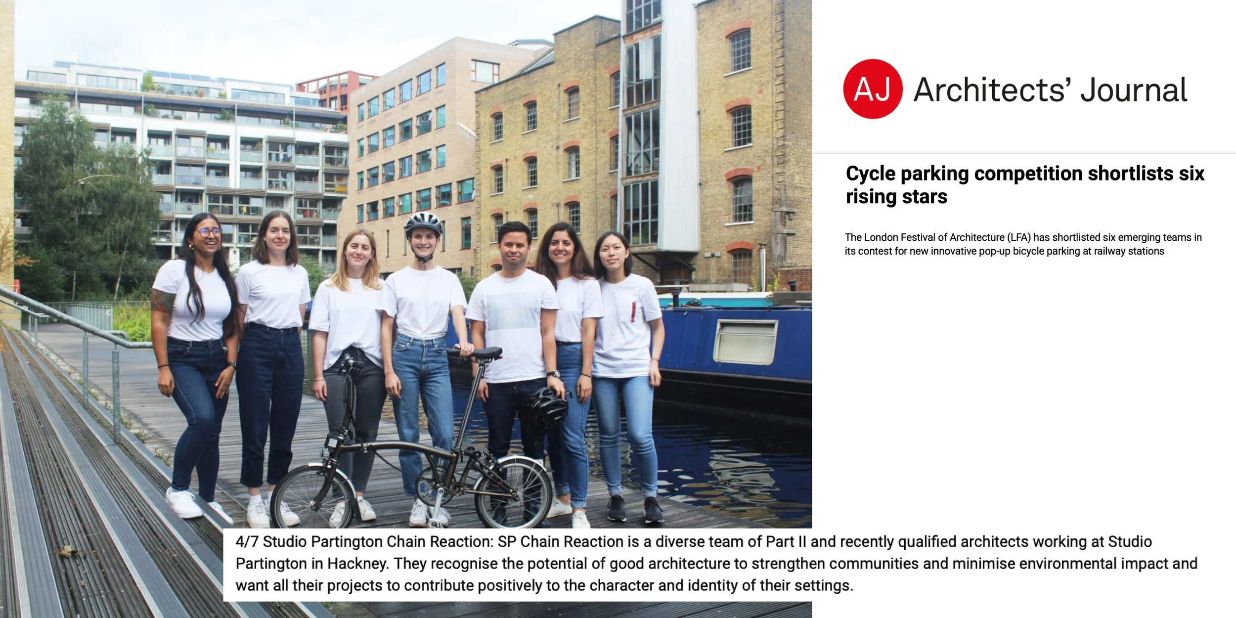 SP Chain Reaction Shortlisted in LFA Cycle Parking Competition