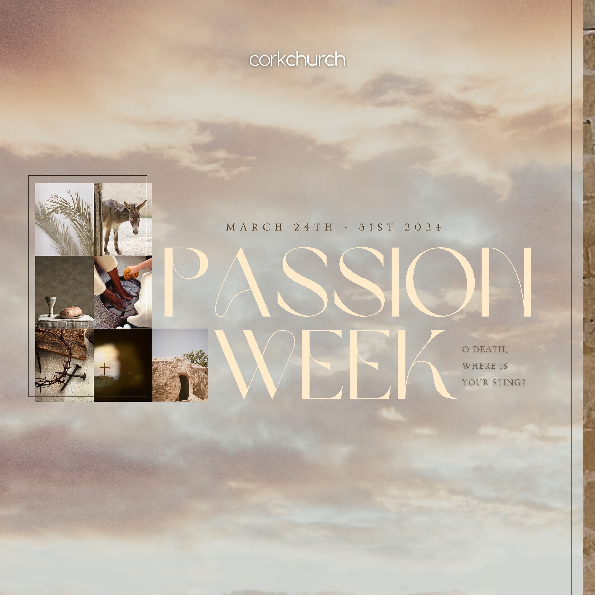 PASSION WEEK 2024

Passion Week starts THIS SUNDAY! Join us NEXT week as we journey through the last week of Jesus&rsquo; life here on earth; starting with Palm Sunday, March 24th. We are taking this whole week to remember what Jesus has done for us.