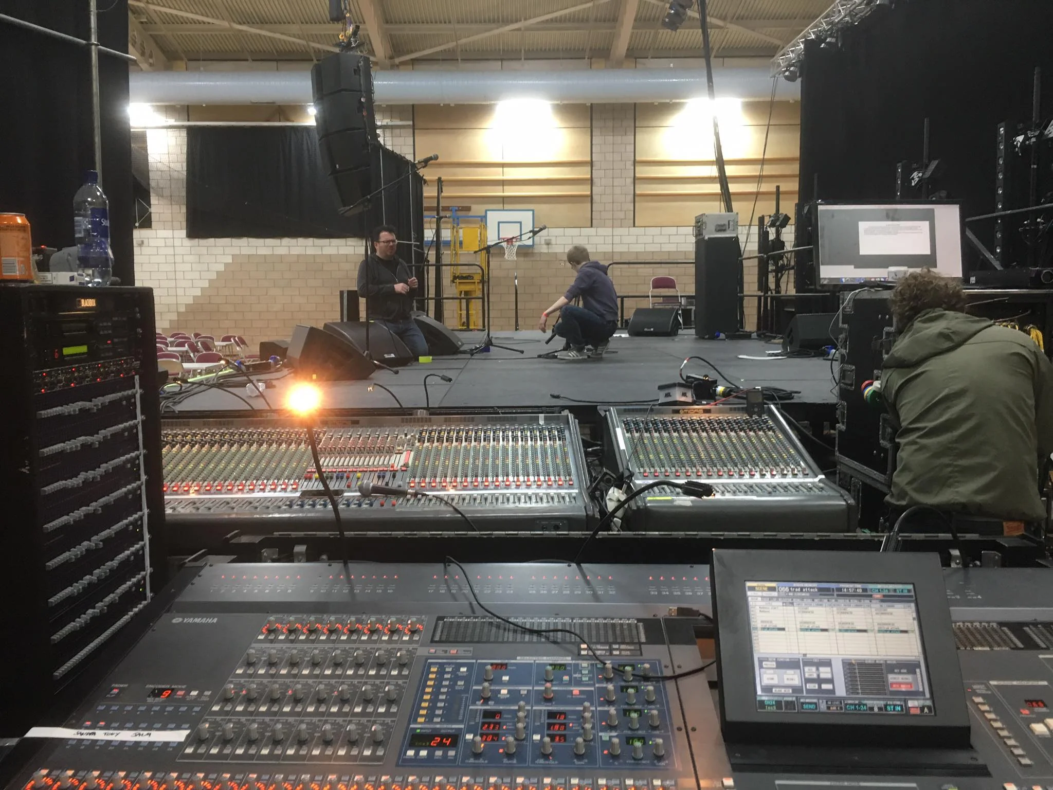 Setting up to record a live show at Shetland Folk Festival 2017