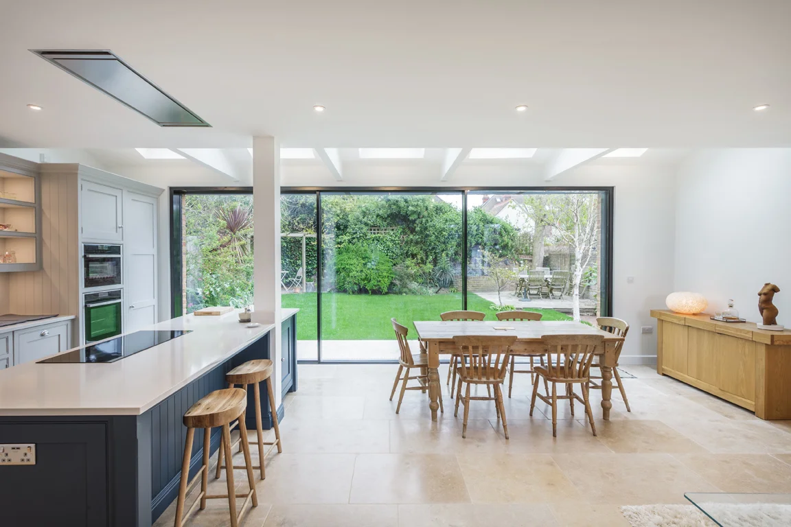 kitchen island with stools for informal family meals