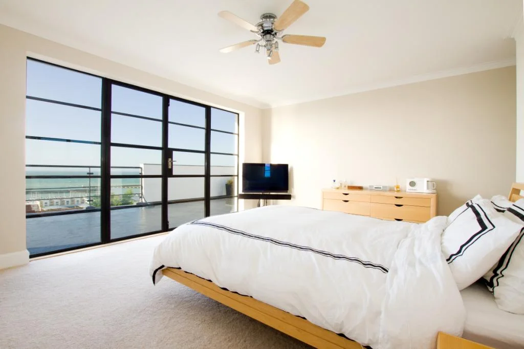 art deco master bedroom sea view